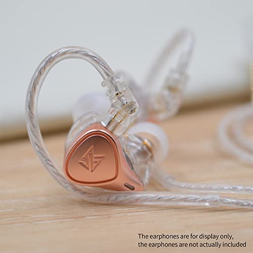 erjigo KZ ZSN in-Ear Headphones Cable, Silver Plated Earphone/Earbuds Detachable Replacement Cord with 0.75mm Pins (Without Microphone)