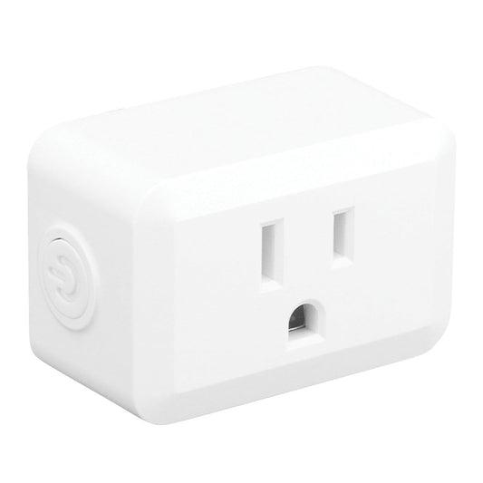 Globe Electric 50329-U Wi-Fi Smart Plug Mini, No Hub Required, 1 Grounded Outlet, White (1-Pack, 15A), Home Automation, Outlet Extender, Electronics