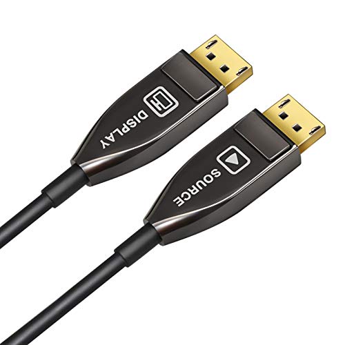 Jeirdus Fiber DP to DP Cable Male to Male 32Gbps High Speed 8k@60HZ 4K@140HZ, DP 1.4 Display Port for Big Game HDTV Projector, PC Host, Graphics