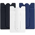 Cellessentials USA Merchant | Cell Phone Wallet with Stand (for Credit Card & Id) iPhone, Android & Most Smartphones | 3 Pc Pack - Black, White & Navy
