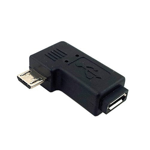 chenyang 2pcs/lot 90 Degree Left Angled Micro USB 2.0 5Pin Male to Female M to F Extension Adapter