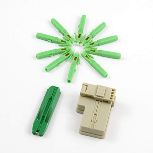 10pcs LC APC Fiber Optic Quick Connector Fiber Optic Fast Connectors Single Mode 9/125 Mechanical Connectors Adapter for 2.0x3.0mm Butterfly Cable