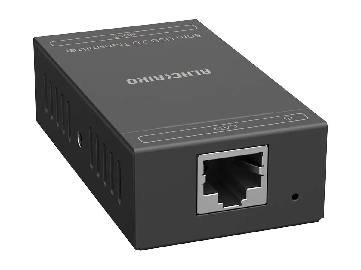 Monoprice Blackbird 4-Port USB 2.0 Extender Over Cat5e/Cat6-50 Meters (164 Feet) Plug and Play, No Driver, Supports Up to 480Mbps, for Windows, MacOS