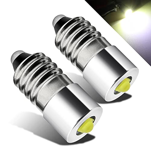 HONLEEX AC/DC 6-30V E10 Upgrade LED Flashlight Bulb, 3W 6V 9V 12V 18V 19.2V 24V LED Conversion Kit for Torch Lantern Bike Work Light Maglit