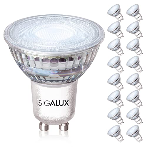 Sigalux GU10 LED Light Bulbs, Dimmable 5000K Daylight White Natural Light, 4.5W 450LM, MR16 LED Bulb Equivalent 50W Halogen Replacement, 35 Degree