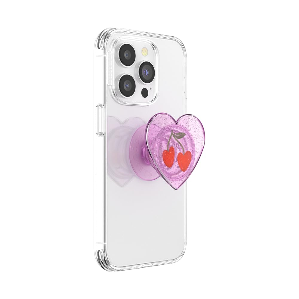 PopSockets Adhesive Phone Grip, Holder, Phone Stand, Heart - Sugar Plum