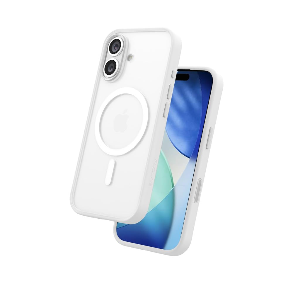 FLOLAB Surtect Tri-Fusion Magnetic for iPhone 17 Case Protective Slim Design Magsafe Compatible Military Grade - White Clear Matte Translucent