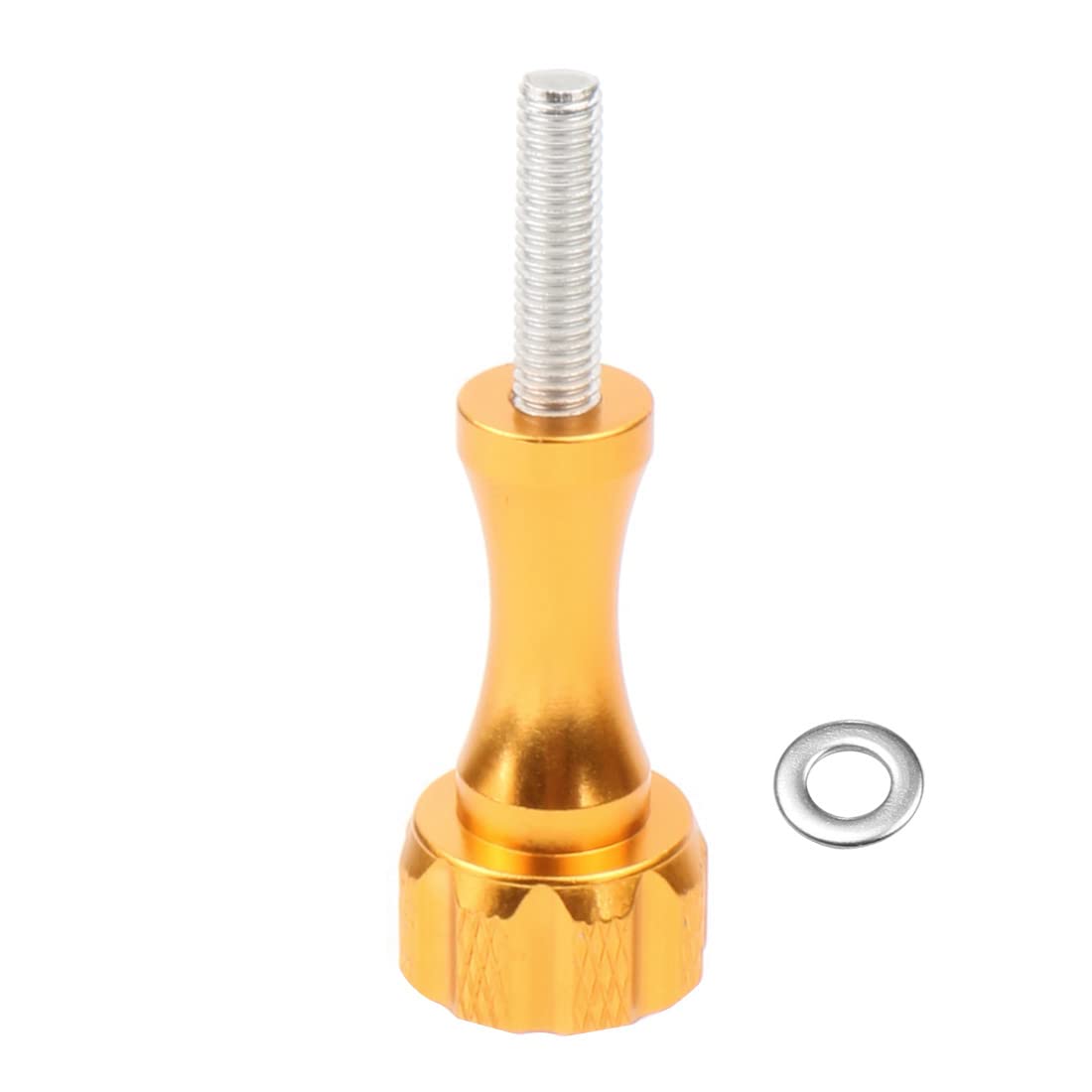 NovelGoal CNC Aluminium Small Tripod Mount Adapter with Thread Screw for HD Hero 9 8 7 6 5 4 Session 2 3 Action Cameras (Yellow Screw)