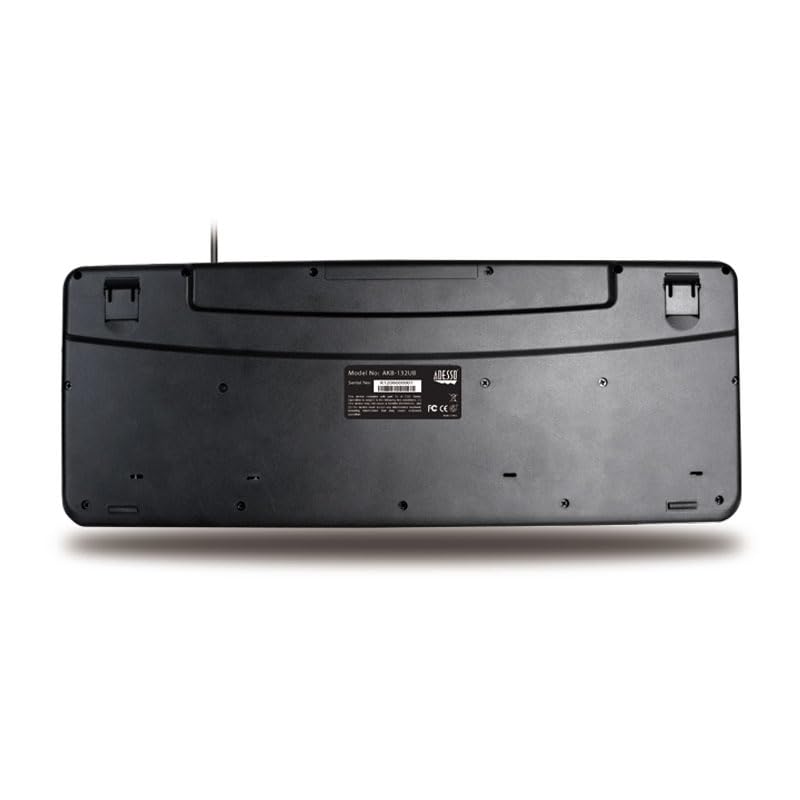 Adesso AKB-132UB - Multimedia Desktop 104-Key USB Keyboard for Windows One-Touch Controls,Black
