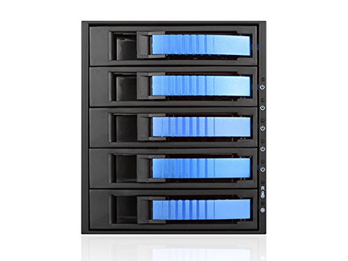 iStarUSA Group 3x5.25-5x3.5 SATA Raid Cage SATA w/Blue Tray Handle (BPU-350SATA-BLUE)