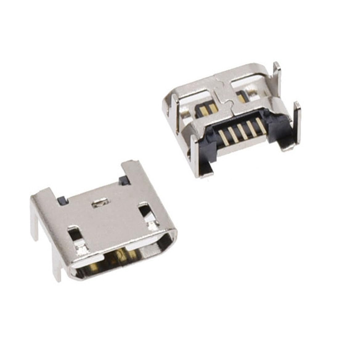 bnafes 20PCS Micro USB Female Socket Connector Jack Port, 5-Pin DIP 180 Degree, Repair Replacement Adapter