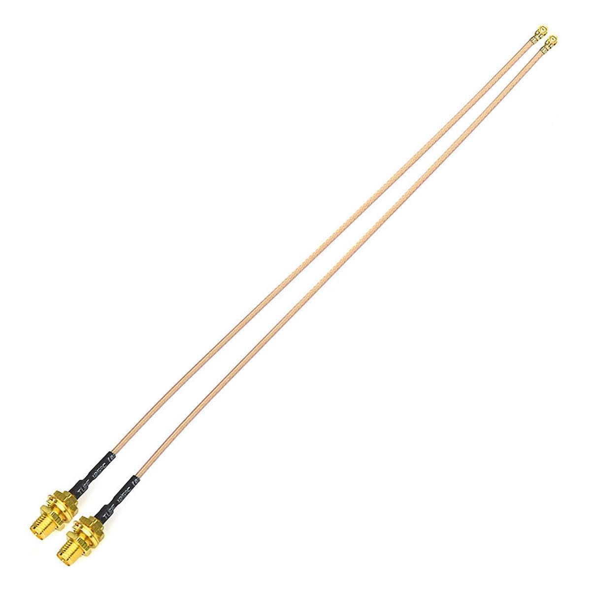 BINGFU Bulkhead Mount RG178 WiFi Antenna Adapter Coaxial Pigtail Cable 30cm 12 inch 2-Pack for WiFi Router Gateway Wireless Mini PCI Express PCIE