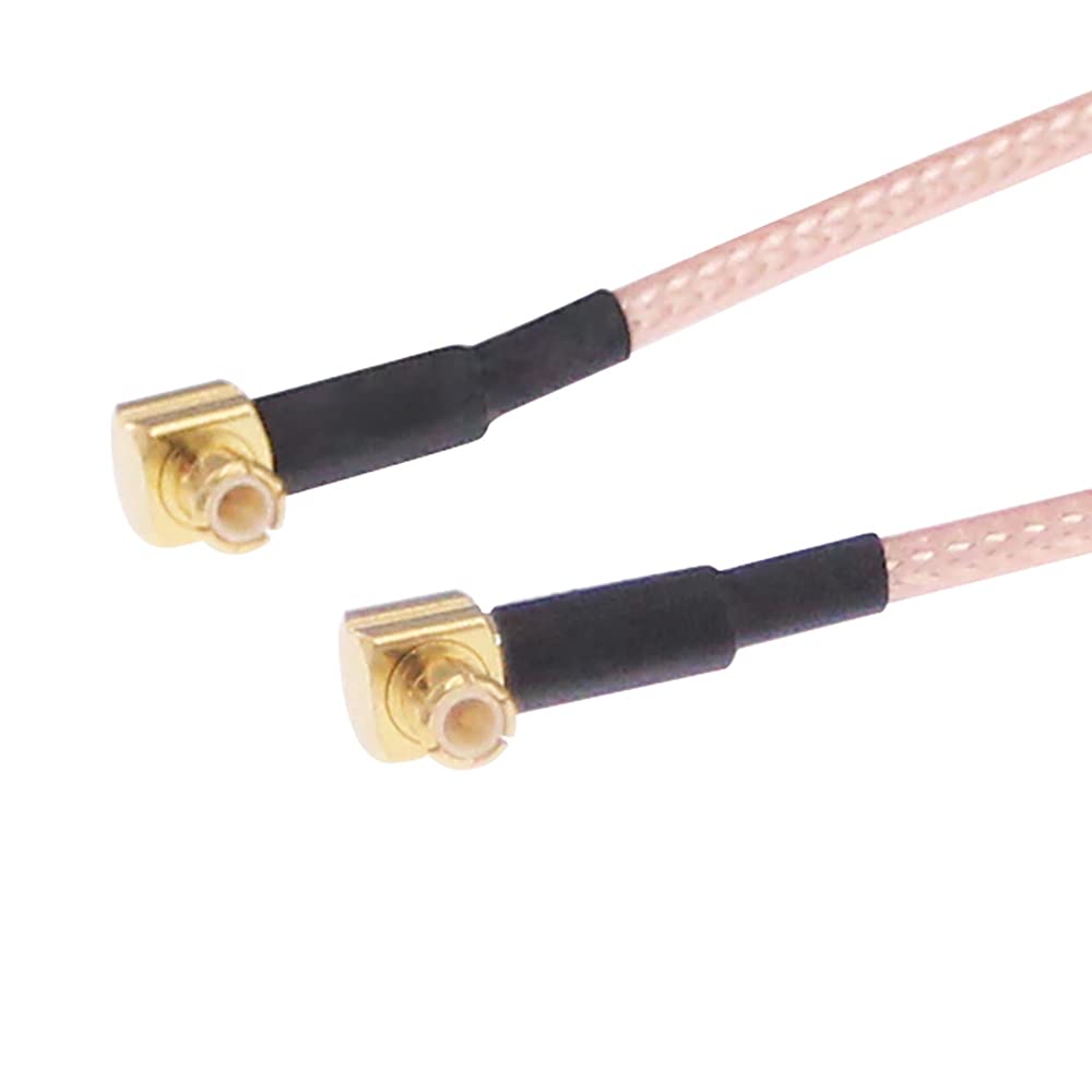 RFaha 2pcs RF coaxial Cable UHF Female SO239 to MCX Male Right Angle Antenna Extender Cable Adapter Connector RG316 20CM(F31-2)