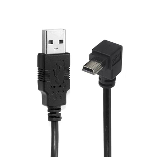 chenyang Mini USB Cable USB 2.0 Male to Mini USB 5 Pin Male 90 Degree UP Angled Charging Data Transfer Extension Cable 0.50M for Dash