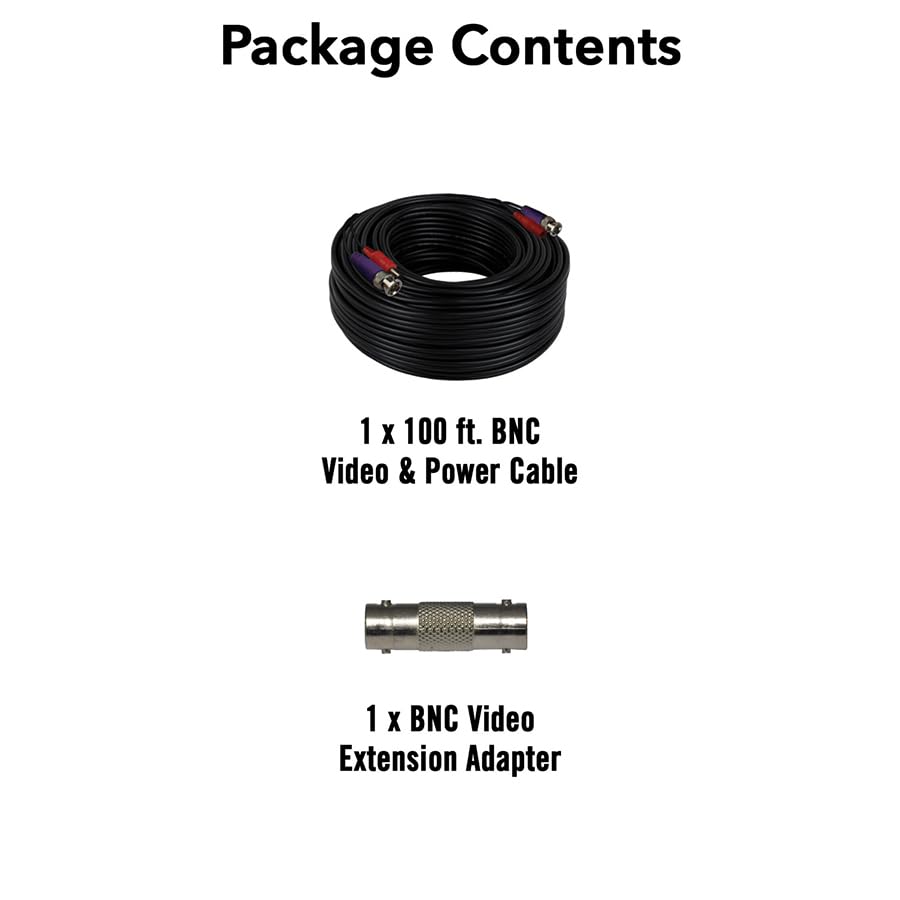 Night Owl 100 ft. in-Wall Rated Video/Power Camera Extension Cable with Extension Adapter
