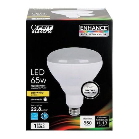 FEIT Electric BR40 E26 (Medium) LED Bulb Soft White 65 Watt Equivalence 1 pk