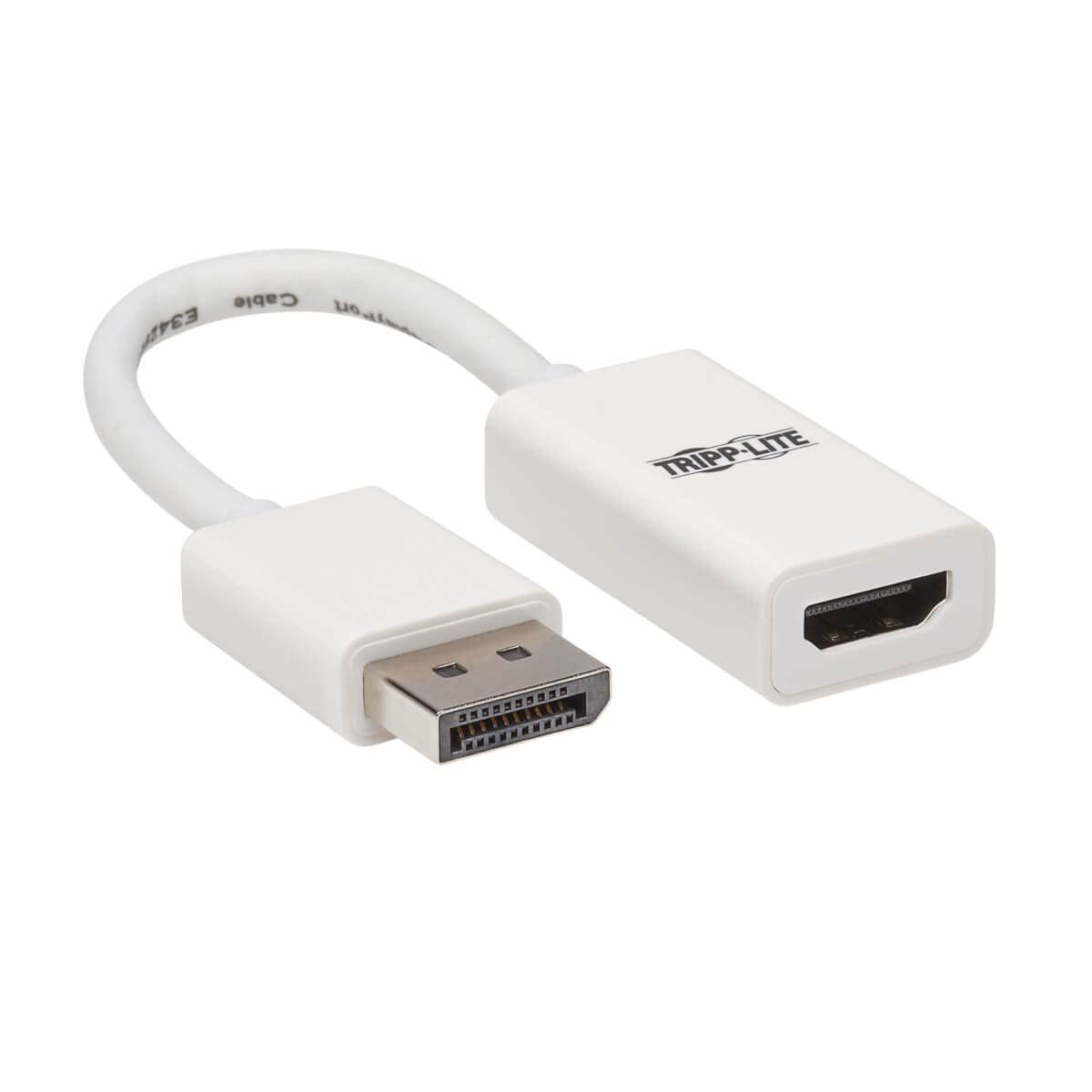 DisplayPort to HDMI Active Adapter 4K M/F White DP to HDMI 6in