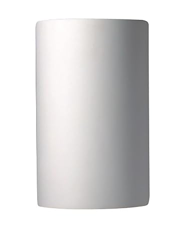 Justice Design Group Lighting CER-0940W-BIS Outdoor Wall Sconce with Ceramic Bisque Shades, White