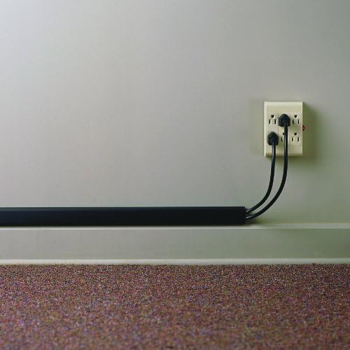 CordAway Channel, Non-Locking, 2-3/8" J Style, 1-1/8" x 48", Self-adhesive, Black, 1/Pack (00205)