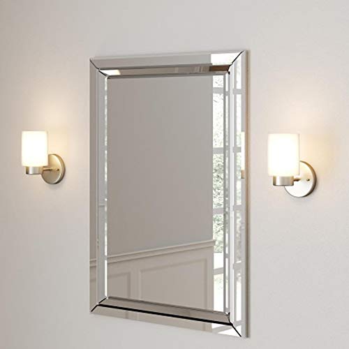 Ciata Lighting Bathroom Light Fixtures Over Mirror, One-Light Brushed Nickel Finish Bathroom Vanity Light Wall Fixture with Frosted Seed Glass Finish