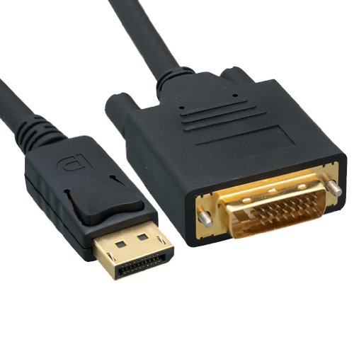 CableWholesale 15 feet DisplayPort to DVI Video Cable, Black, DisplayPort Male to DVI Male, 28 AWG, 1920 x 1080 DVI-D to DisplayPort Cable,
