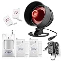 KERUI Home Security System Indoor Outdoor Weather-Proof Siren Window Door Sensors Motion Sensor Alarm with Remote Control More DIY, Wireless House