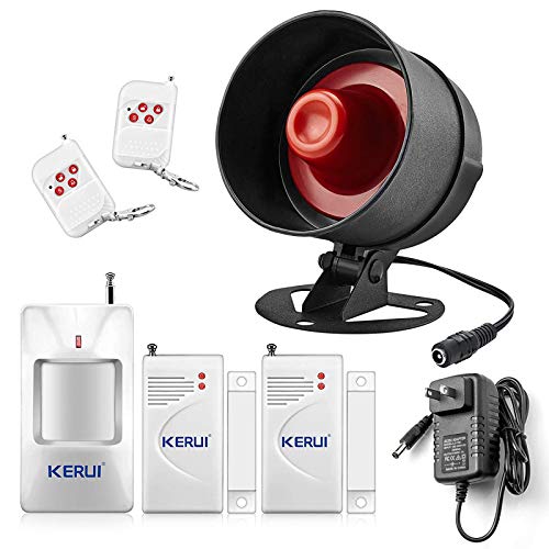 KERUI Home Security System Indoor Outdoor Weather-Proof Siren Window Door Sensors Motion Sensor Alarm with Remote Control More DIY, Wireless House