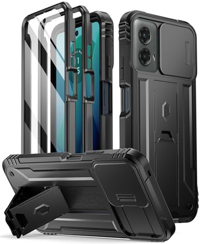 Poetic Revolution Case for Motorola Moto G 5G 2024, [Slide Camera Cover], Full-Body Military Grade Rugged Shockproof Cover with Kickstand