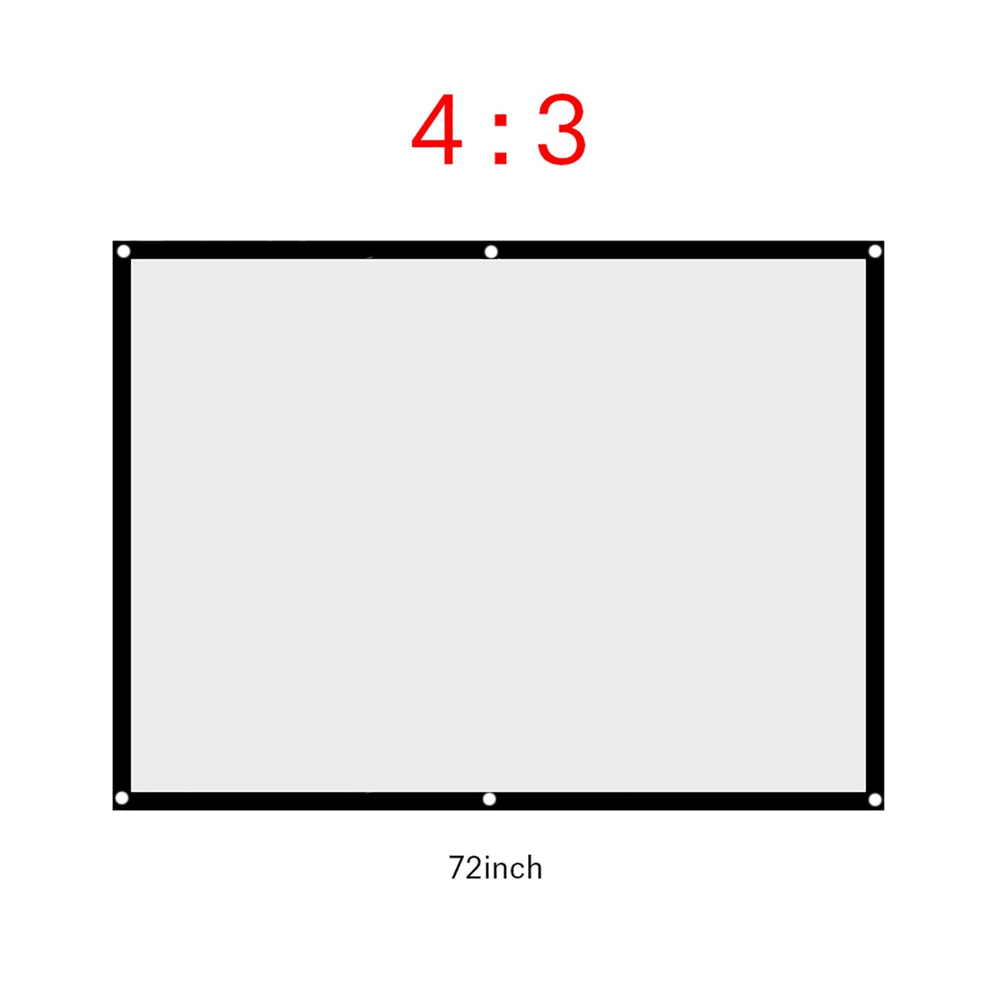 72 Inch Portable Foldable White Projector Curtain Projection Screen 4:3 Portable Movies Screen for Projector Home Theater Outdoor (72Inch)