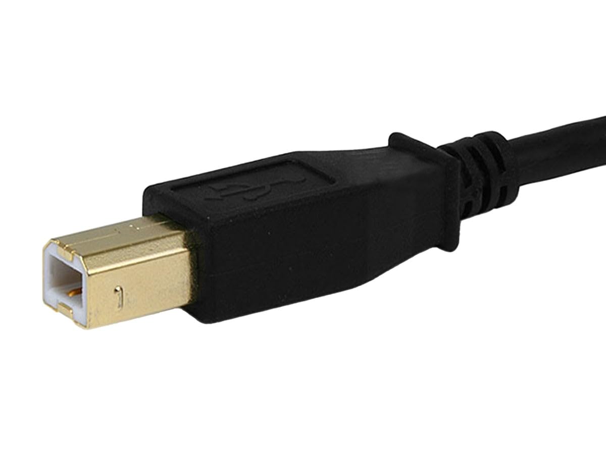 Monoprice USB-A Male to USB-B Male 2.0 Cable - 28/24AWG, Shielded, Gold Plated, 15 Feet, Black