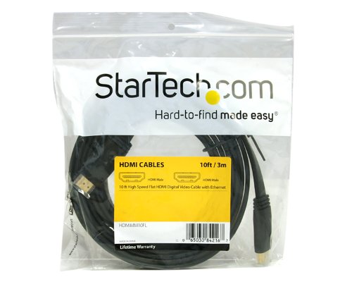 StarTech 10ft Flat HDMI Cable, 4K 30Hz, Male to Male (HDMIMM10FL)
