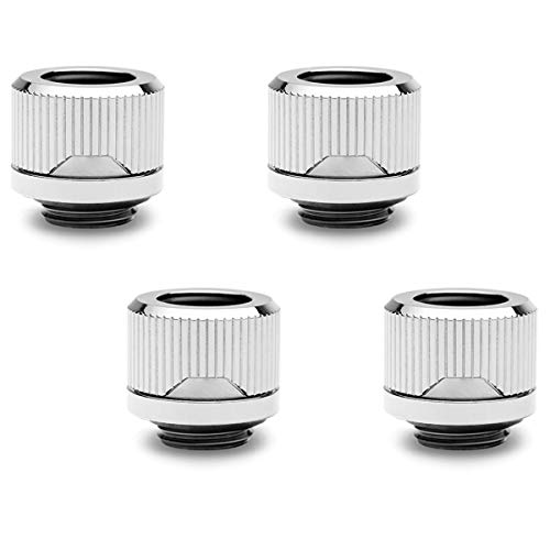 EKWB EK-Quantum Torque HDC-12 Compression Fitting for EKWB Rigid Tubing, 12mm OD, Nickel, 4-Pack