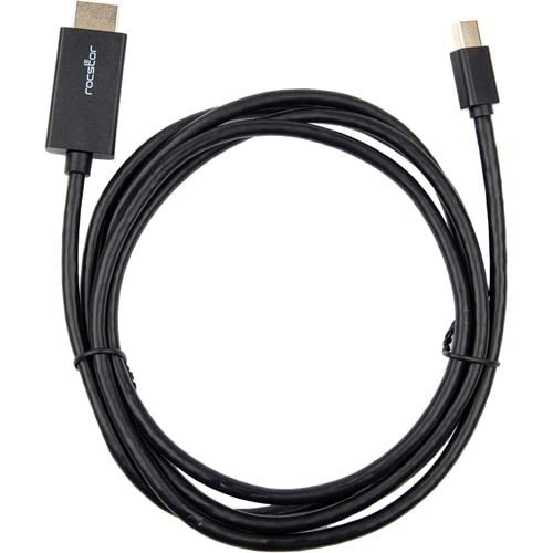 Rocstor Y10C196-B1 Premium Mini DisplayPort to HDMI Cable - 6 ft. (2m) - 4K/2K - for MacBook, MacBook Pro/Air, Mac mini, Ultrabook, Projector, Desktop Computer, Black
