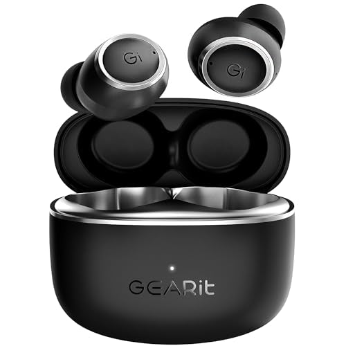 GEARit True Wireless Bluetooth Earbuds Compatible with iPhone, Android - 22H Playtime Earpods w/Active Noise Cancellation Up to 98.5% - HD Sound…