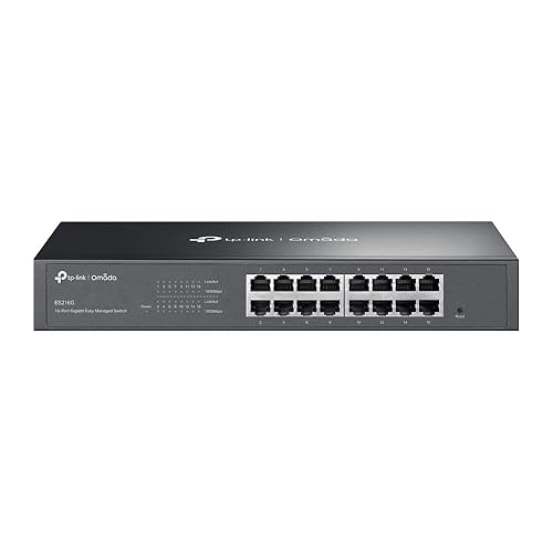 TP-Link Omada 16 Port Gigabit Easy Managed, Switch, VLAN, Auto Loop Prevention, IGMP Snooping, Fanless, Managed by Omada, Durable Metal w/ Shielded