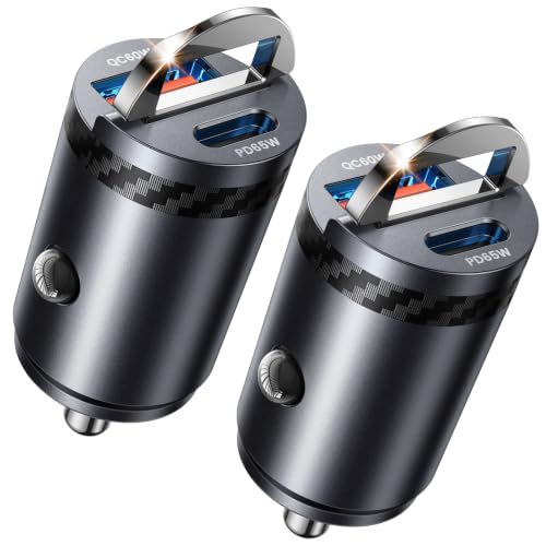 ?Upgraded? 2-Pack 125W Fast Car Charger, Mini Flush Fit USB C Car Adapter