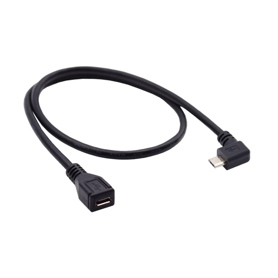 chenyang CY Micro USB 2.0 Male to Micro USB 2.0 Female Extension Cable Left & Right 90 Degree Angled Full Pin Connected 0.5M