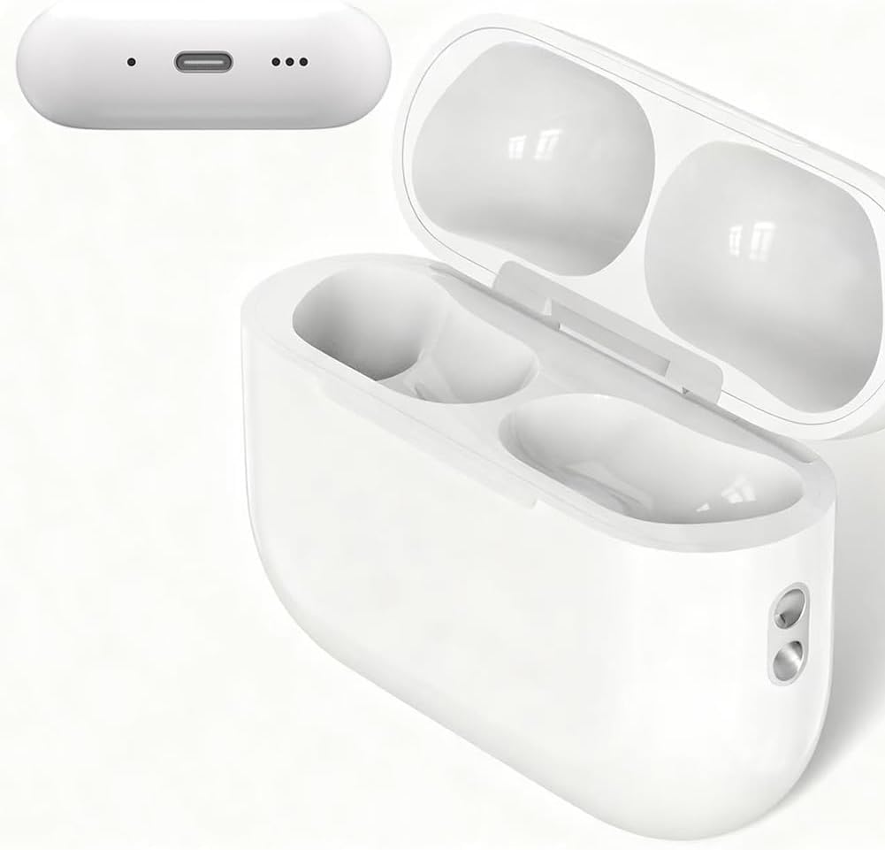 Replacement Charging Case Compatible with AirPods Pro 3 Generation, Wireless & Wired Charging Case with Bluetooth Pairing Sync Button Earbuds Not
