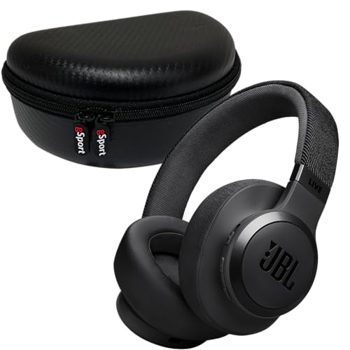 JBL Live 770NC Wireless Over Ear Noise Cancelling Headphone Bundle with gSport Case (Black)
