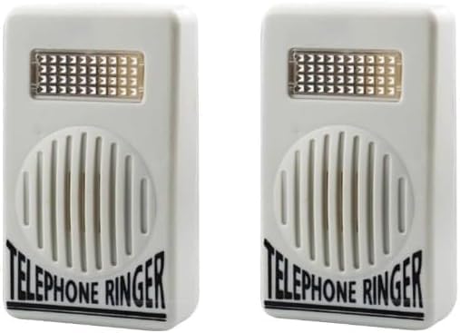 2Pcs White Telephone Ringer Amplifier Bell Extra-Loud Telephone/Phone Ringer Use Safety Small in Size and Light in Weight,Landline Phones,Telephones