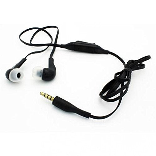 Sound Isolating Handsfree Headset Earphones Earbuds w Mic Dual Headphones Earpieces Stereo Flat Wired 3.5mm [Black] for iPod Nano 5th Gen, 7th Gen…