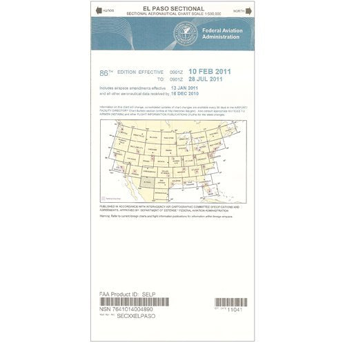 FAA Chart: VFR Sectional EL PASO SELP (Current Edition)