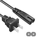 Replacement AC Power Cord Fit for Xbox Series X/S, PS5/PS4/PS3 Slim & Xbox One X/S - 2-Prong Cable Compatible with PlayStation 5/4/3 Super Slim