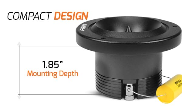 PRV AUDIO Bullet Super Tweeters Neodymium 240 Watts RMS 4 Ohm, 3.50 Inch PRV Black TW400Ti-Nd-4 PRO, Easy to Mount - High Output (2 Tweeters, Pair)