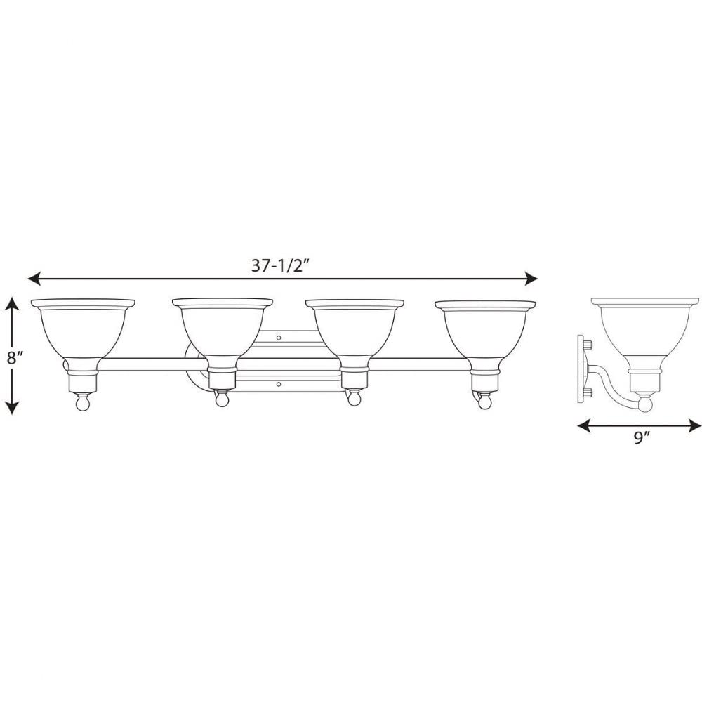 Progress Lighting Madison Collection 4-Light Etched Glass Traditional Bath Vanity Light Antique Bronze