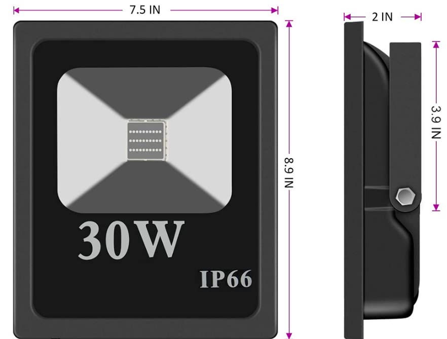 JIAANDA RGB Flood Lights,30W high Power WS2811 Full Color Smart Flood Light, RGB addressable LED Pixel floodlight DC12-24V;IP66Waterproof