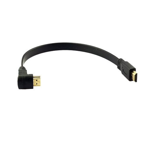 Seadream Angled HDMI 2.0 Male to Male Cable,1Foot Flat Gold Plated High Speed Down Angled HDMI Male to Male Angle Cable 60Hz, 4K 2K Supports Ethernet