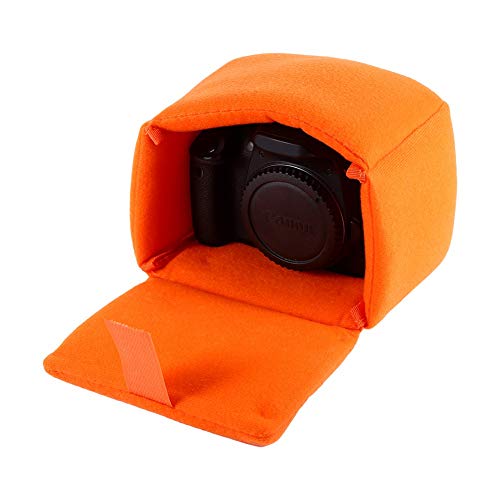 Tbest Camera Insert Bag,DLSR Camera Bag Insert Padded Shockproof Foldable Camera Insert Protective Camera Case Bag Accessory For Photographing(orange)