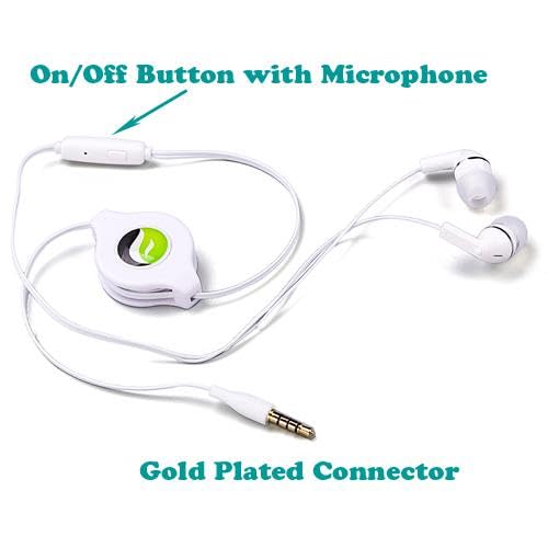 Retractable Earphones Headphones Hands-Free Compatible with iPad Pro 9.7" (1st Gen)/iPad 9.7" (5th/6th Gen), Headset 3.5mm w Mic Earbuds Earpieces…