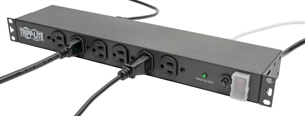 Tripp Lite DRS-1215 14-Outlet Economy Network Server Surge Protector, 1U Rack-Mount, 15 feet Cord, 3000 Joules, AC 120 V - 19 inch rack